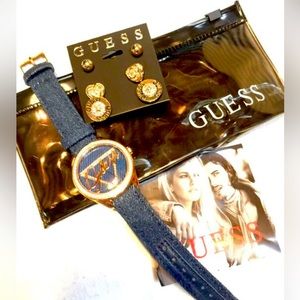 Brand new never worn GUESS watch and earring set